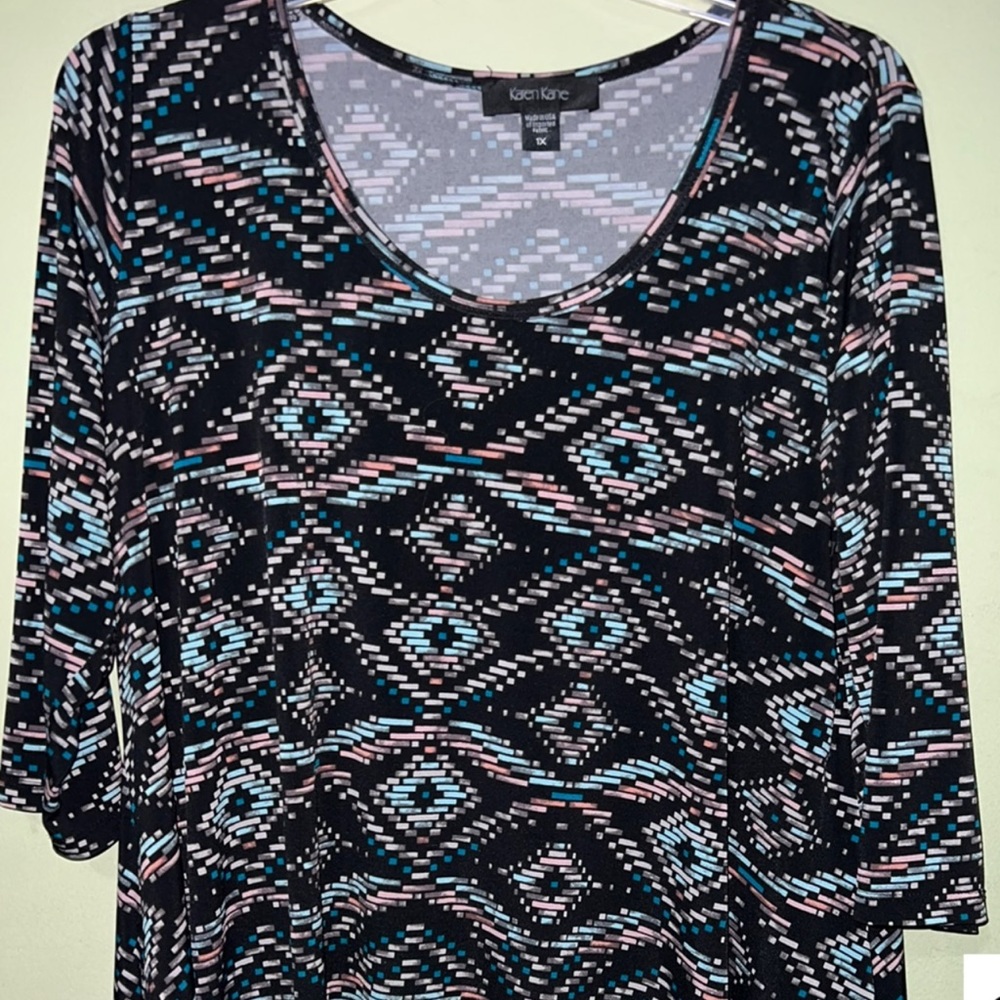 Karen Kane Asymmetrical Tribal Tunic Top